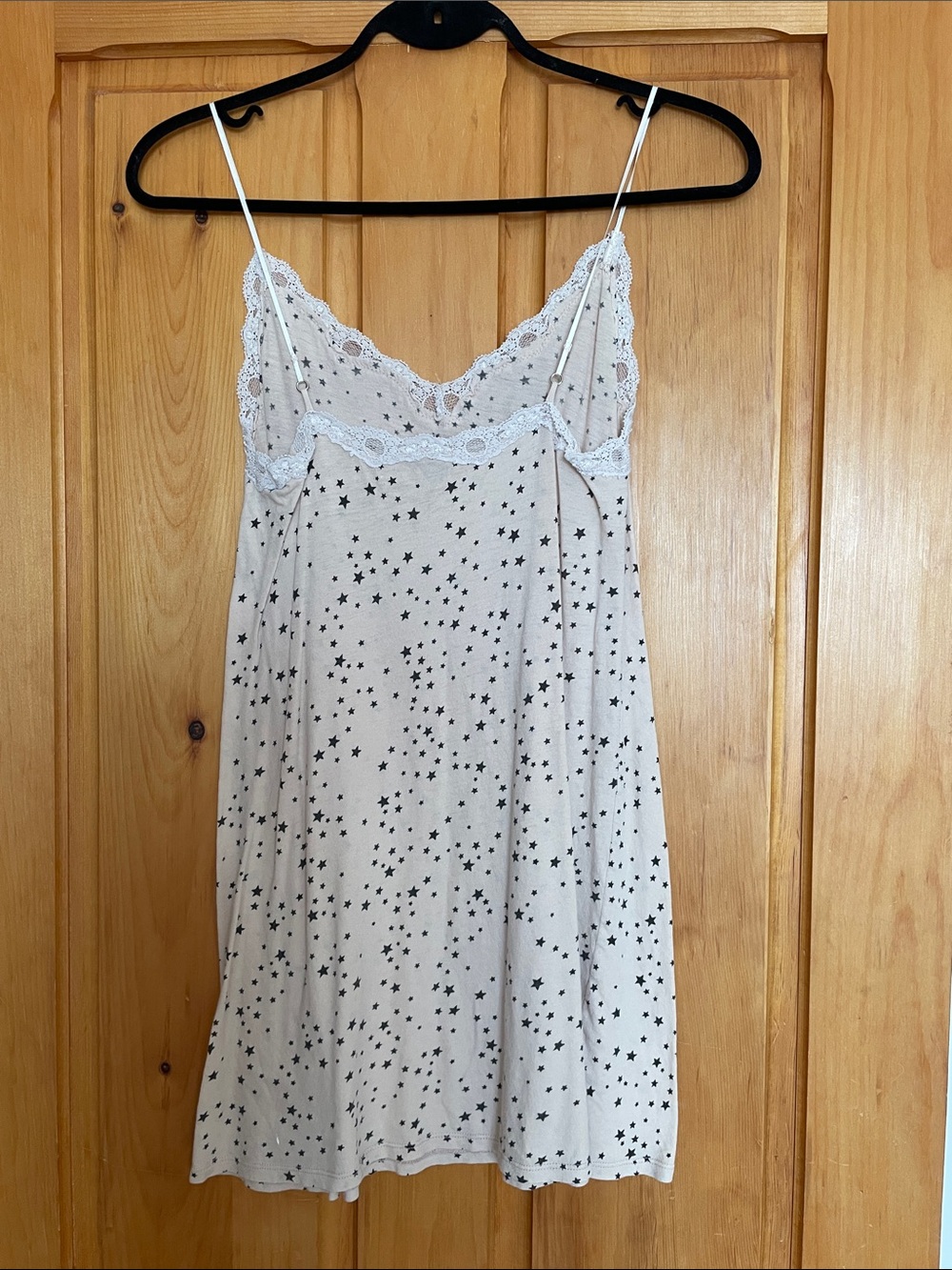 M   ONLY HEARTS. Lovely Cream Star-Print Lace-Trim Slip Dress  REVOLVE - Picture 2 of 6